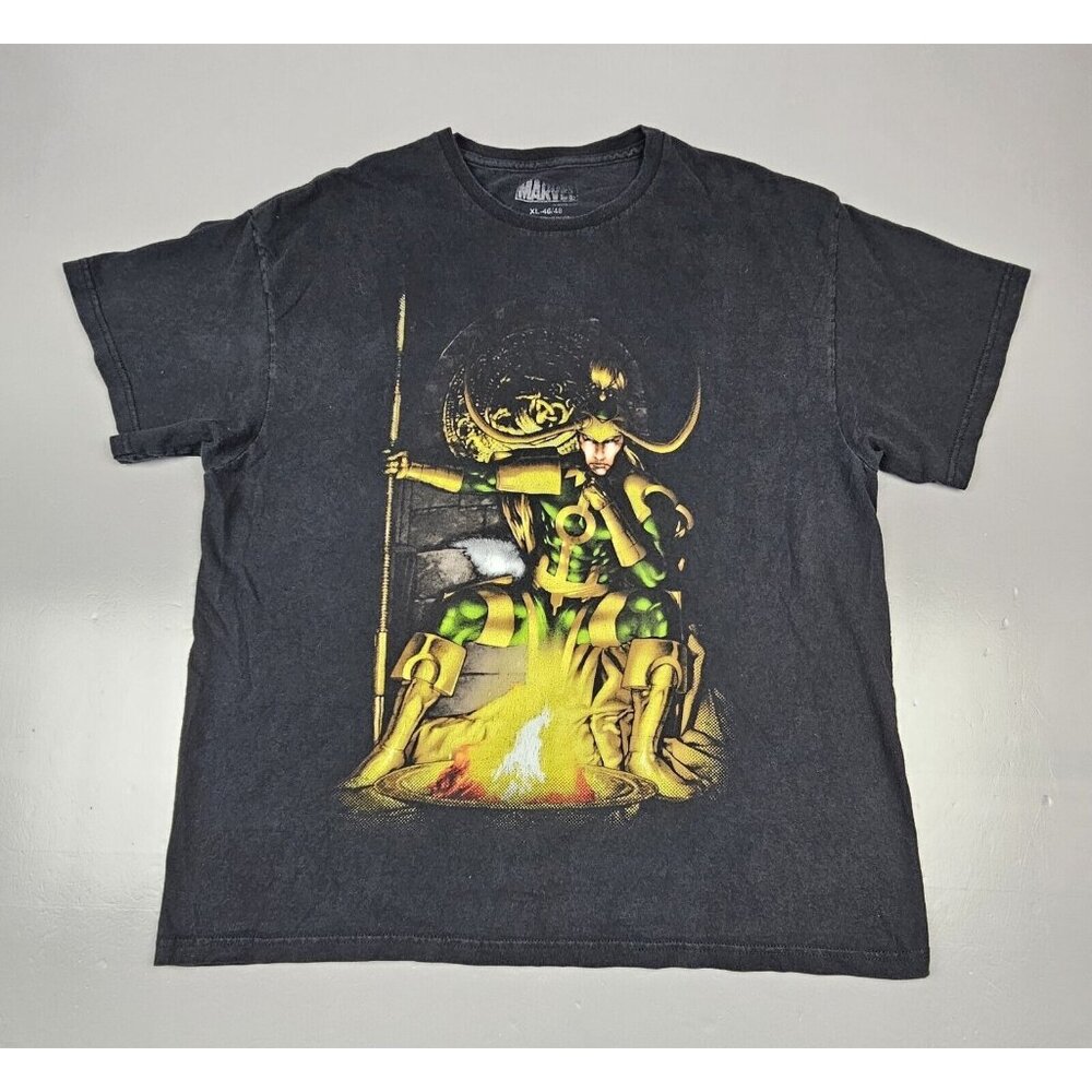 Marvel TShirt Mens XL. Loki Avengers. Action Figure‎ Tee Y2K  Black.